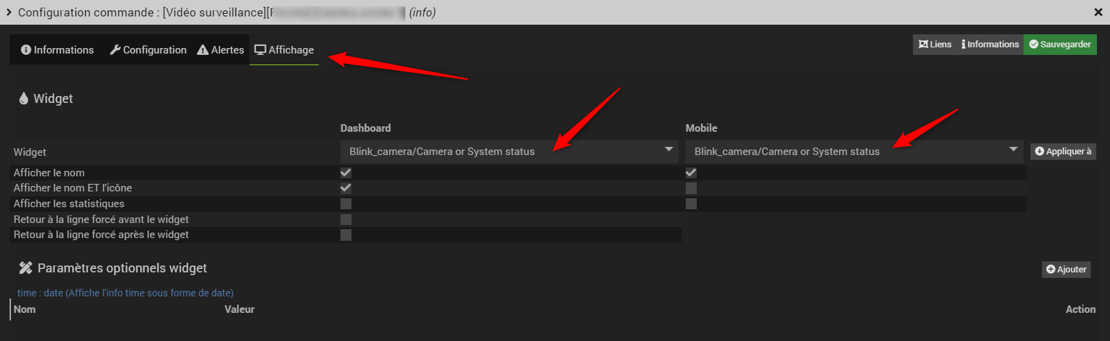 select the widget